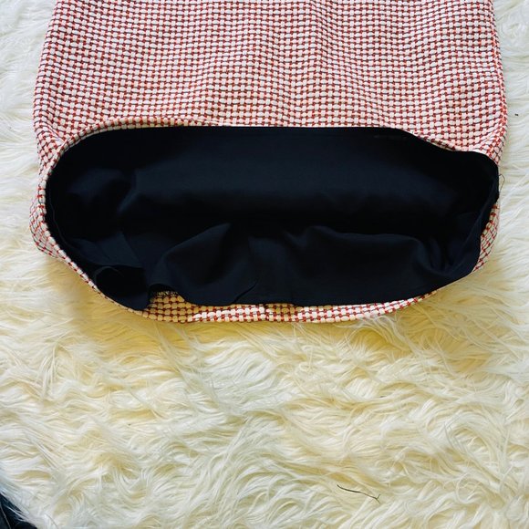 CeCe Women's Woven Short Sleeve Mini Knit Dress with Bow Detail Red Black White - Picture 3 of 10